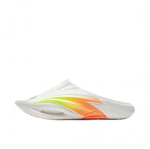 Anta Bubble Slides White / Orange / Green USA | ZSE523089