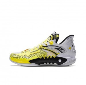 Anta Shock Wave 5 Basketball Shoes White / Yellow USA | RGL126874