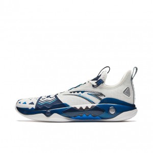 Anta Shock Wave 5 Pro "Mavericks" Basketball Shoes White / Blue USA | IUS527619