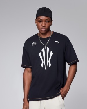 Anta KAI T-shirt Black USA | RVL873692