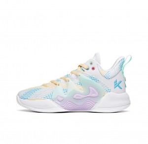 Anta KT “The Mountain 1.0” Low Basketball Shoes White / Blue / Purple USA | HKN302789