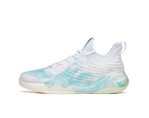 Anta Klay Thompson Kt6 Low "Wave" Basketball Shoes White / Turquoise USA | HAZ245107