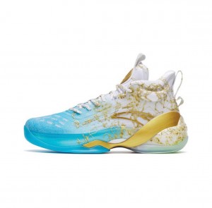 Anta Klay Thompson Kt7 Pro "Golden ocean" Basketball Shoes White / Gold / Blue USA | SOZ754236