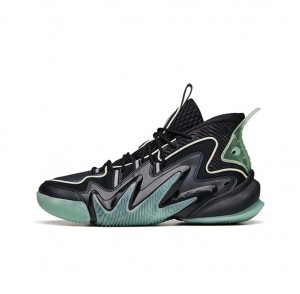 Anta Shock The Game 4.0 Basketball Shoes Black / Green USA | PHW467859