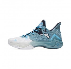 Anta Shock The Game 6.0/Shock Wave 4 Basketball Shoes Blue / Balck / White USA | OPT891042