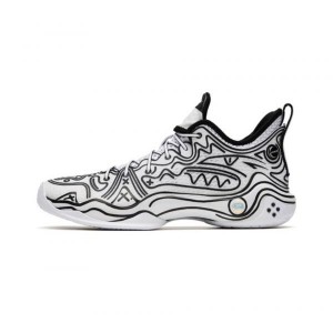 Anta Shock Wave 4 Pro Basketball Shoes White / Black USA | JIB678209