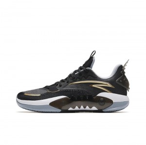 Anta Shock Wave 5 TD Basketball Shoes Black / Gold USA | OPX892063