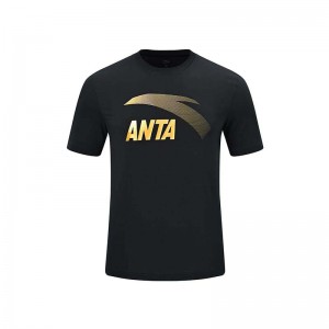 Anta T-shirt Black USA | DTW058123