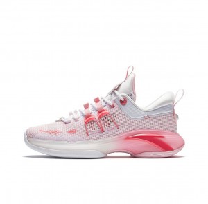 Anta Z-UP1 Low All Round "520" Basketball Shoes White / Pink USA | DPF178042