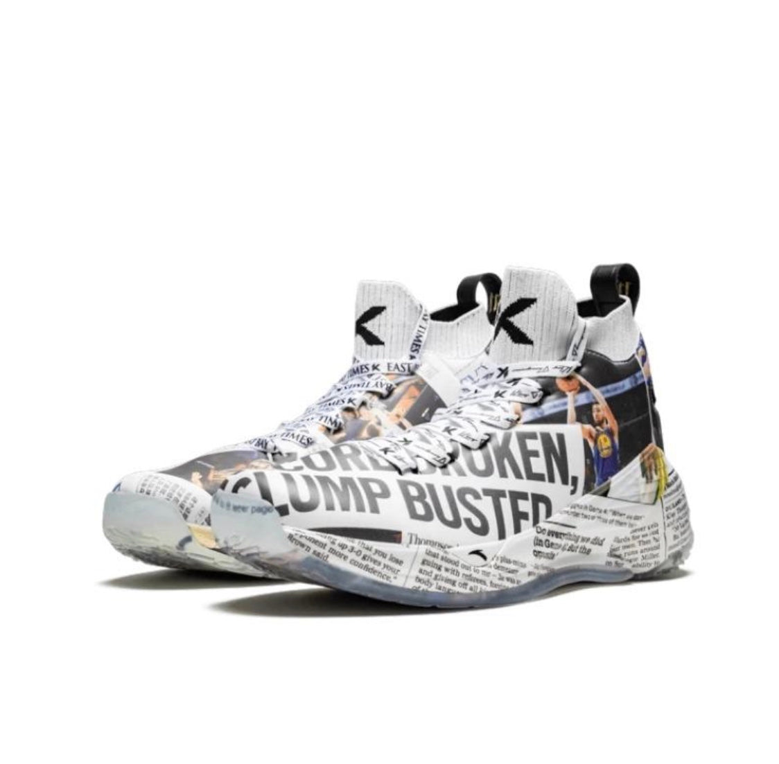 Anta Klay Thompson Kt4 Newspaper Basketball Shoes White / Black USA | OIP934512