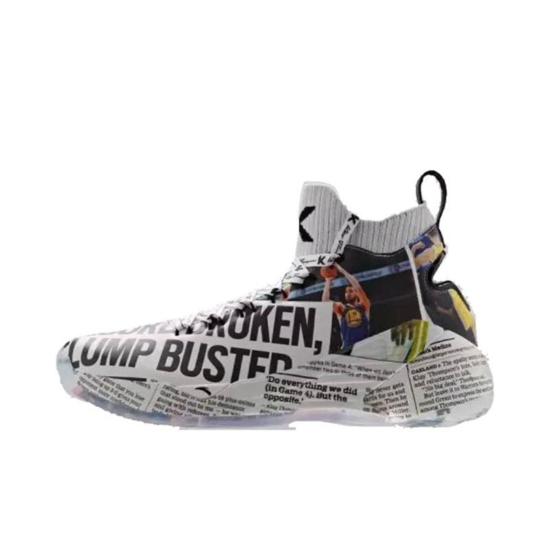 Anta Klay Thompson Kt4 Newspaper Basketball Shoes White / Black USA | OIP934512