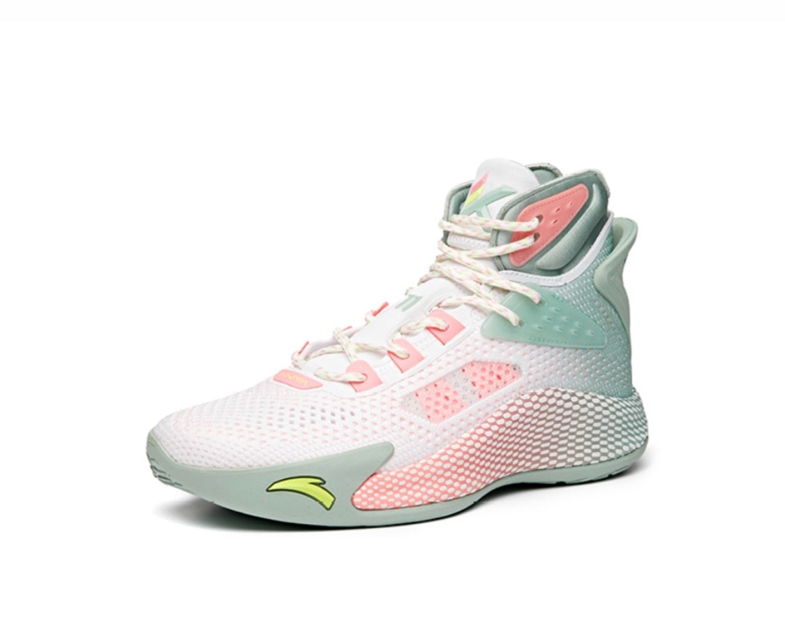 Anta Klay Thompson Kt5 High Basketball Shoes White / Green / Pink USA | BUS572986