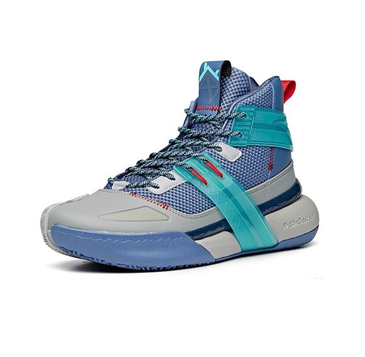 Anta Quick Fight 4 High Basketball Shoes Blue / Grey USA | AXU817624