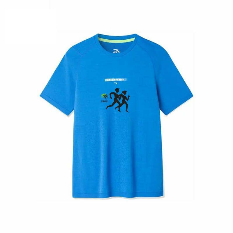 Anta Running T-shirt Blue USA | TGM614059