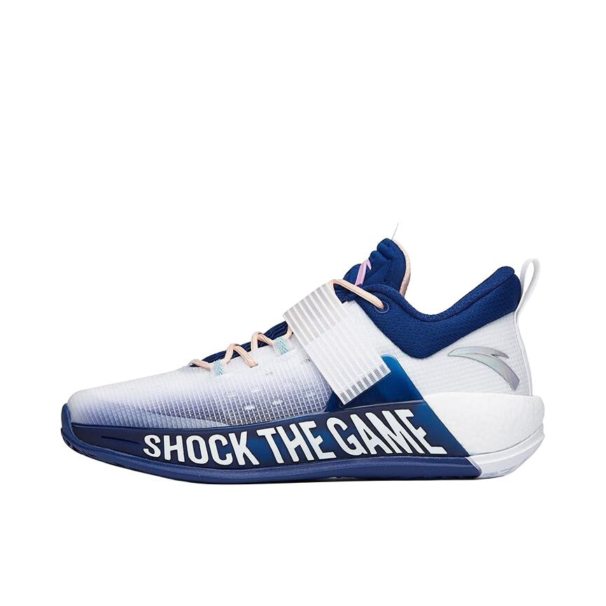 Anta Shock Sweep 4 Wear-resistant Breathable Basketball Shoes White / Blue USA | DPH460852