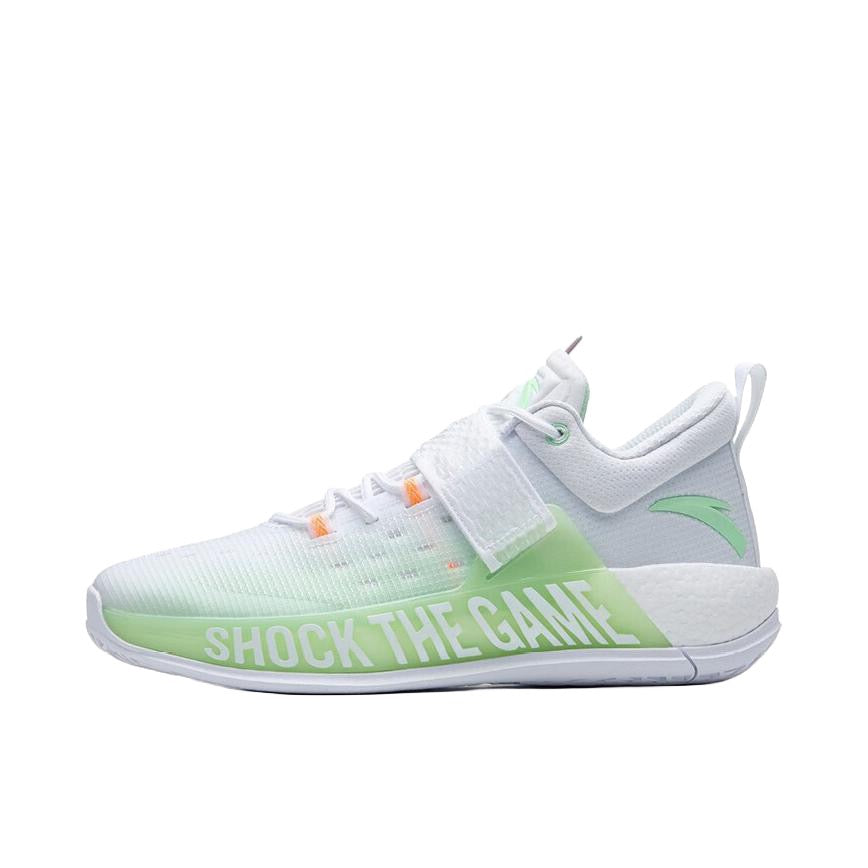 Anta Shock Sweep 4 Wear-resistant Breathable Basketball Shoes White / Green USA | RIF524819